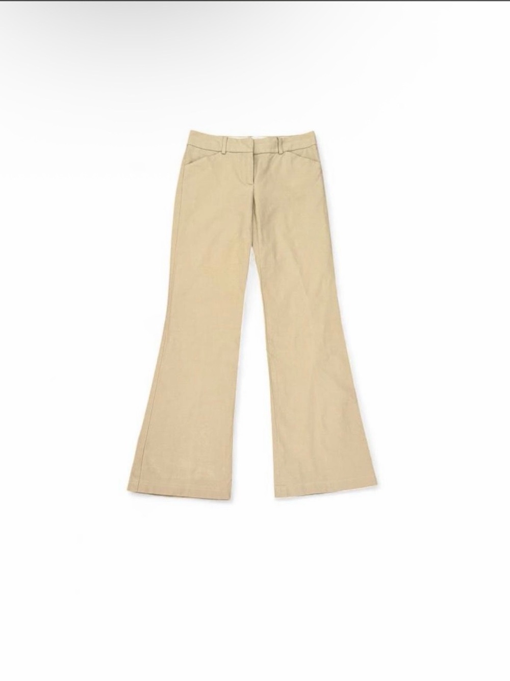 Theory Khaki Wide-Leg Flare Trousers